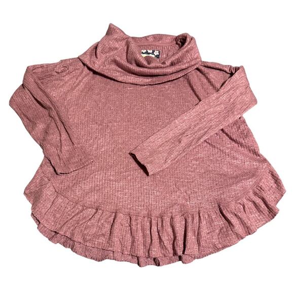Maeve by Anthropologie Addie Ruffle Hacci Pullover Sweater Mauve Size Small - Picture 2 of 7